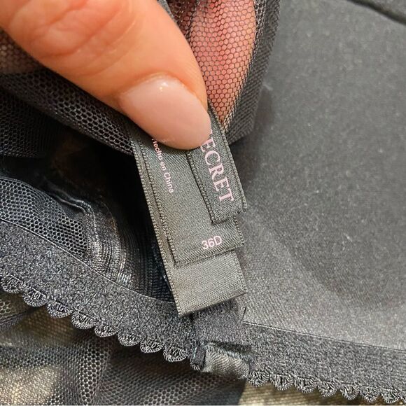 Victoria’s Secret Brand Apron Style Pink and Black Chemise Size 36D - Picture 8 of 16